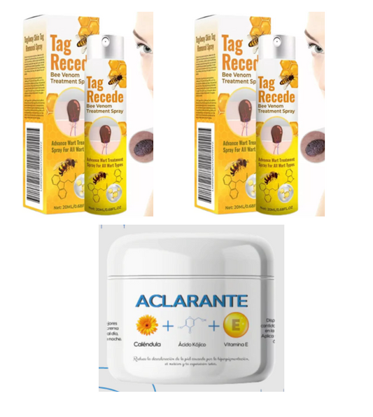 Combo Spray para Verrugas 2x1 + Crema Aclarante de Regalo🎁