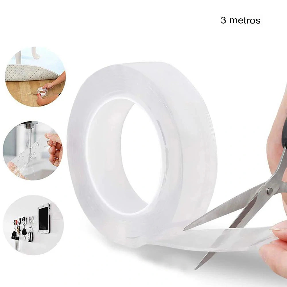 Cinta Adhesiva Nano de Doble Cara – 3m Lavable, Cinta de Gel Sin Rastro para Uso Multipropósito - PROMO 2X1