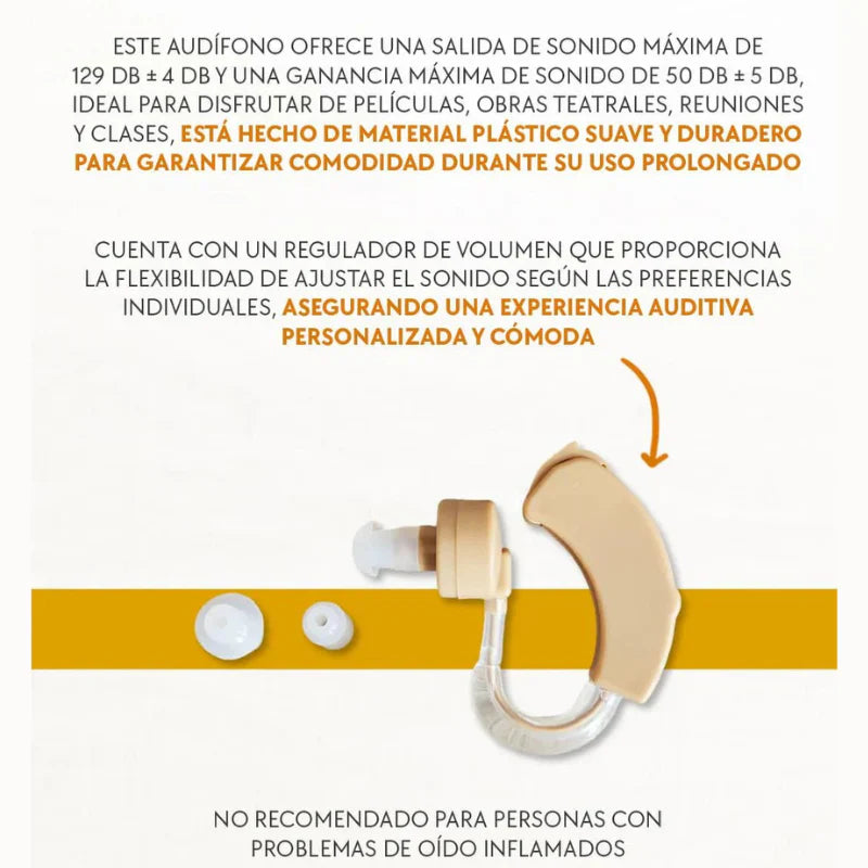 Audífono amplificador -  PROMO 2X1 + Ebook de cuidado y bienestar auditivo